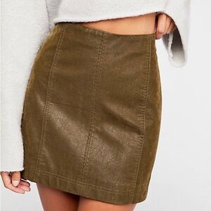 FREE PEOPLE Vegan Suede MODERN FEMME Mini Skirt